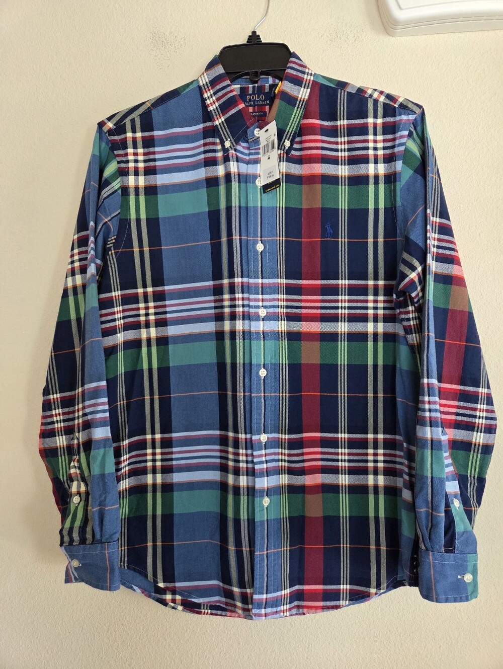 Polo Ralph Lauren Men's Classic Fit Plaid Oxford Shirt Size Medium NWT Preppy - Picture 3 of 12